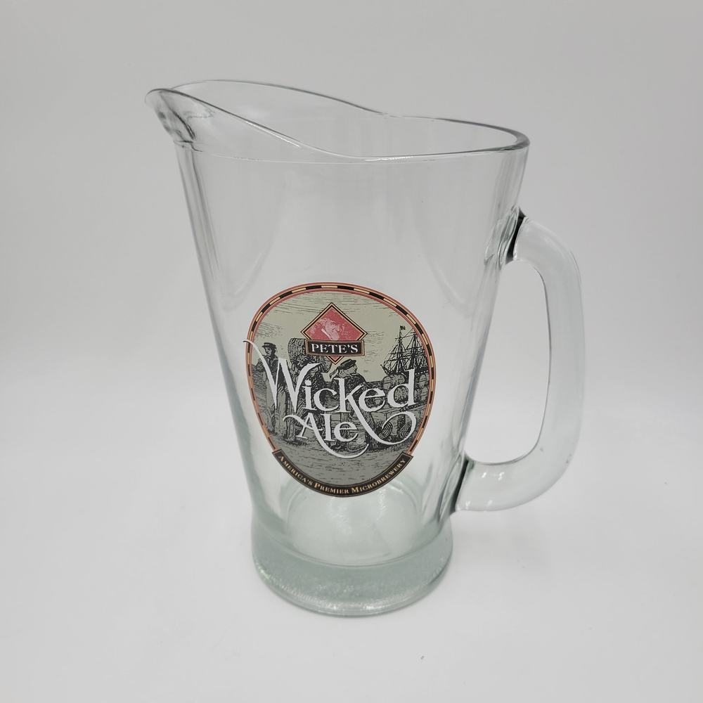 Pete's Wicked Ale Heavy Glass Beer Pitcher